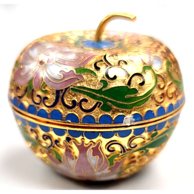 CLOISONNE BOX11 2.5"X2.25" GOLD